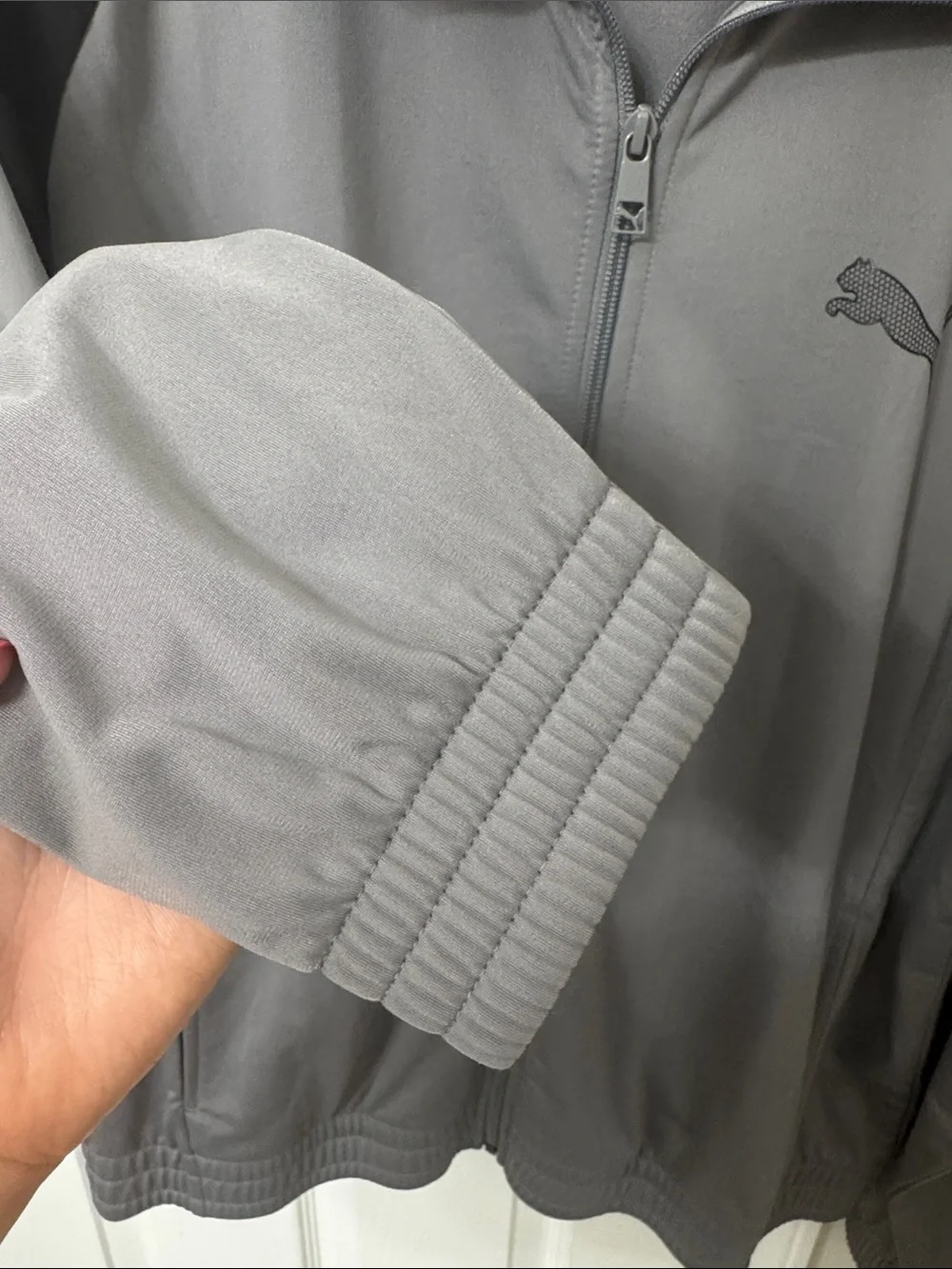 Puma Gray and Black Full-Zip Performance Jacket